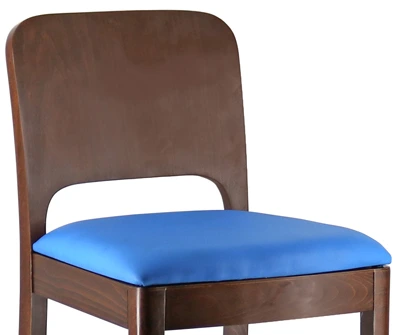 Bentwood Box Back Barstool, Upholstered Seat Detail