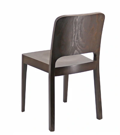Bentwood Box Back Chair, Wood Veneer Seat Rear View