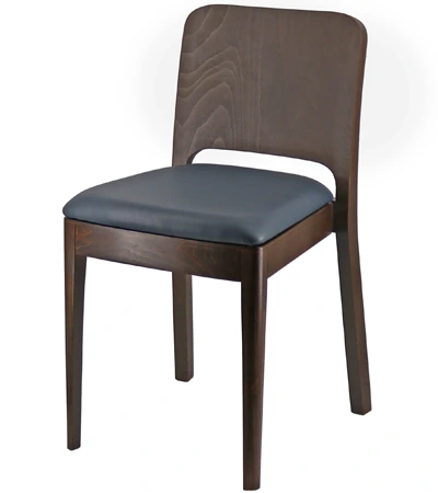 Bentwood Box Back Chair, Upholstered Seat Front View