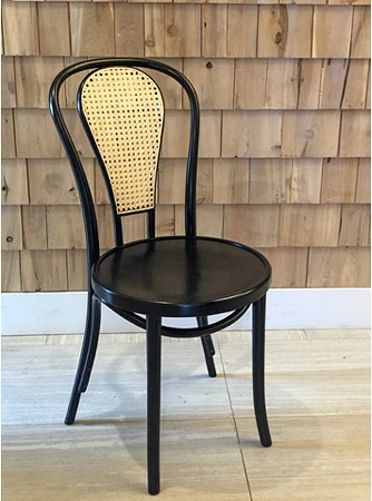 Black Lacquer Bentwood Chair Cane Backrest