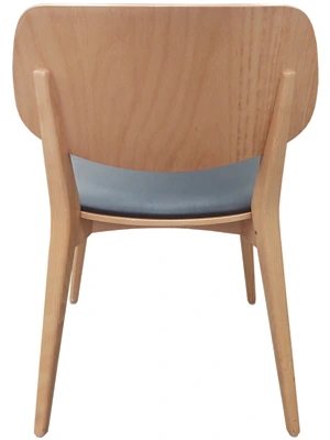 Budget Modern All Wood Restaurant Chair Rear View