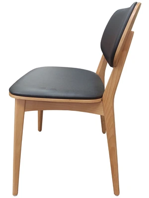Budget Modern All Wood Restaurant Chair Side View