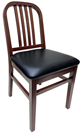 Deco Wood Chair with Upholstered Seat