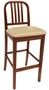Deco Style Beech Barstool Upholstered Seat