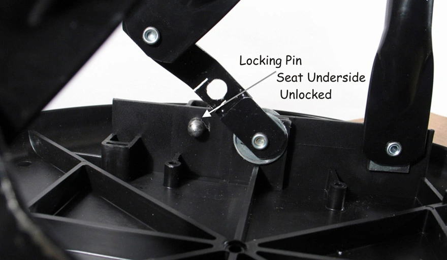 Folding Bar Stool Seat Underside Detail Unlocked