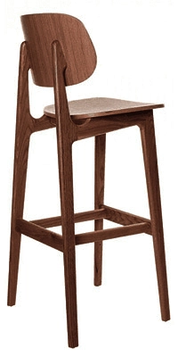 Modern All Wood Barstool Side View 2