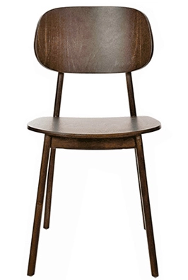 Modern All Wood Restaurant Chair Front View