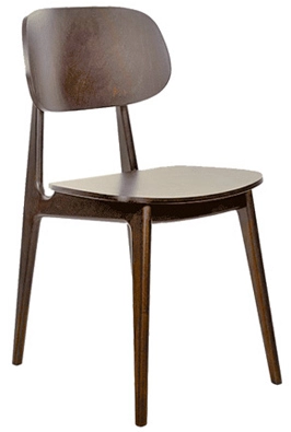 Modern All Wood Restaurant Chair Side View
