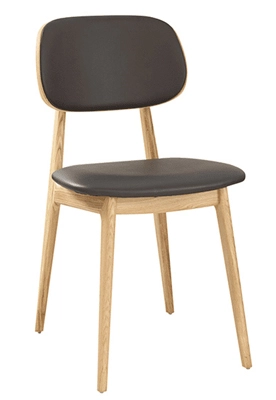 Modern Wood Restaurant Chair Upholstered Seat, Upholstered Back