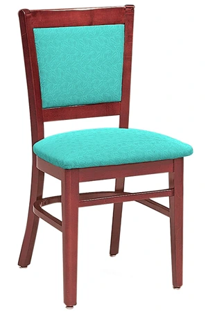 Upholstered Seat And Back Oak Rail Restaurant Chair