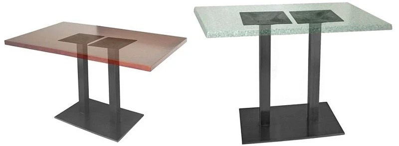 Rectangular Plate Steel Restaurant Table Bases