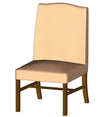Upholstered Plain High Back Guest Chair Drawing Front View