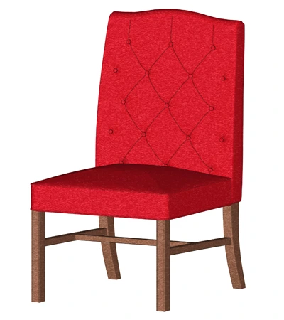 Tufted Upholstered High Back Guest Chair Drawing Front View