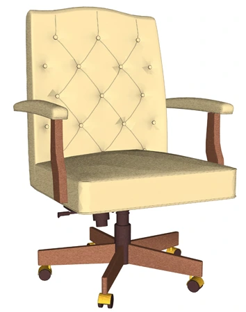 Tufted Upholstered High Back Swivel Armchair Drawing Rear