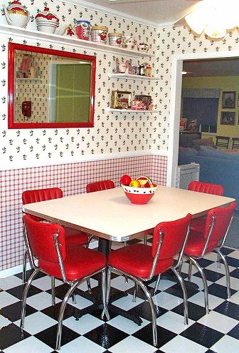 Channel Back Chrome Kitchen Chairs 2 Inch Thick Seat