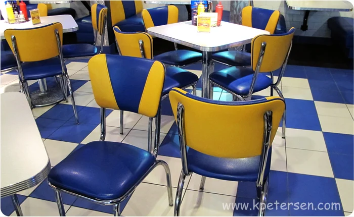 V Back Diner Restaurant Chairs Solid Color Vinyls Retaurant Installation