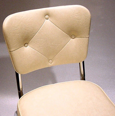 Off White Diner Chair Diamond Tufted Back Detail