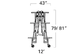 Fold And Rollaway Stool Seat Cafeteria Seating 12 Foot Configuration Elevation