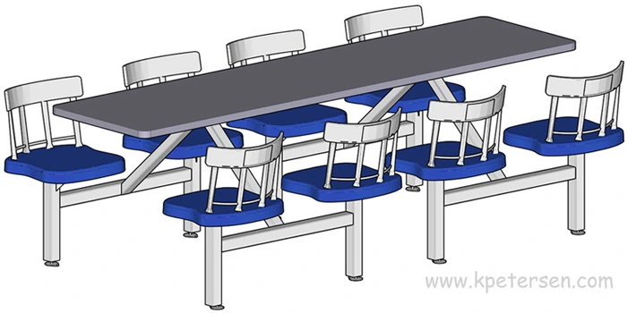 Heavy Duty Cast Aluminum Cluster Backrest Cafeteria Cluster Seating Units