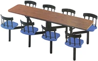 Aluminum Backrest Cafeteria Cluster Seating