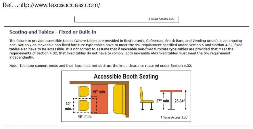 Accessible Restaurant Booth Seating
