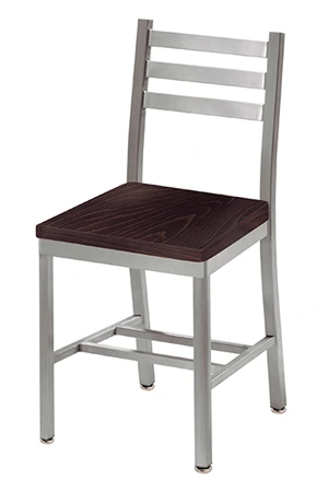 Alumaladder Aluminum Chair With Wood Veneer Seat Dark Stain