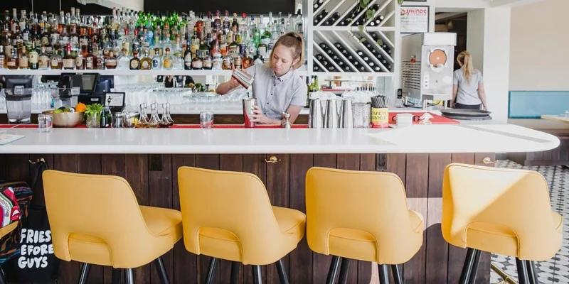 Upholstered Bar Stool Rear View