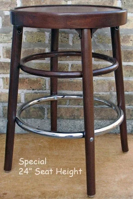 Bentwood Bar Stool Wood Veneer Seat Special 24 Inch Seat Height