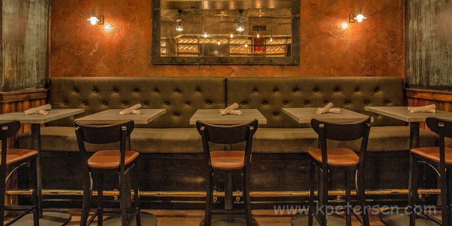 Bar Height Restaurant Booth Banquette With Bar Stools