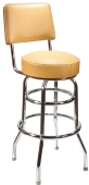Budget Chrome Bar Stool with Backrest Made In USA
