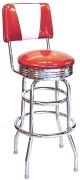 Retro Chrome Bar Stool with Backrest Made In USA