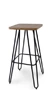 Bar Stool Backless Square Seat Hairpin Steel Frame