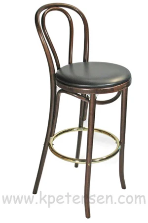 Hairpin Back Bentwood Bar Stool Upholstered SideView
