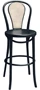 Hairpin Back Bentwood Bar Stool Wood Seat With Cane Backrest
