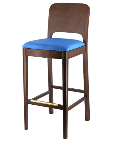 Bentwood Box Back Barstool, Upholstered Seat