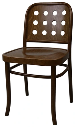 Bentwood O Back Chair, Wood Seat Front Side View