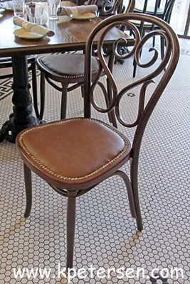Upholstered Swan Back Bentwood Chairs Installation 3