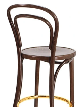 Thonet Style Bentwood Bar Stool Wood Seat Rear View Detail