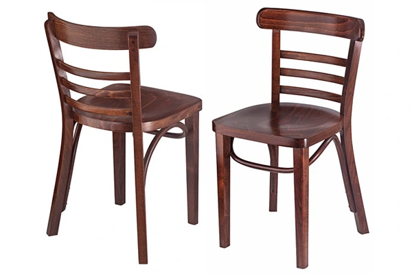 Bentwood Ladderback Restaurant Chair Rear And Front Views