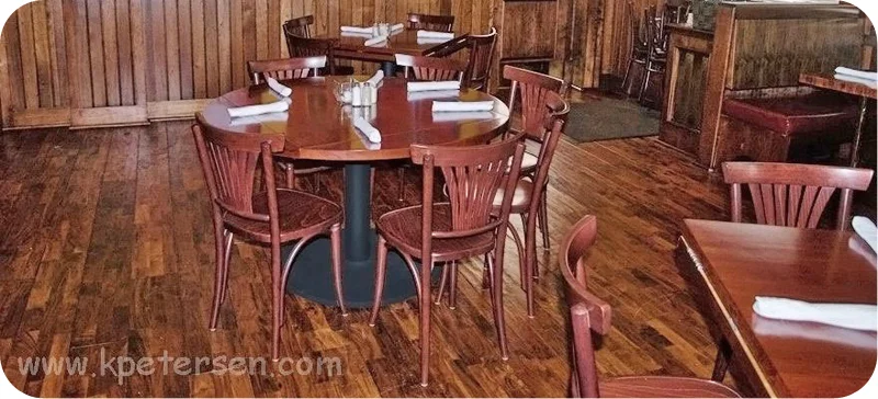 Bentwood Fan Back Cafe Side Chair With Wood Seat Restaurant Installation