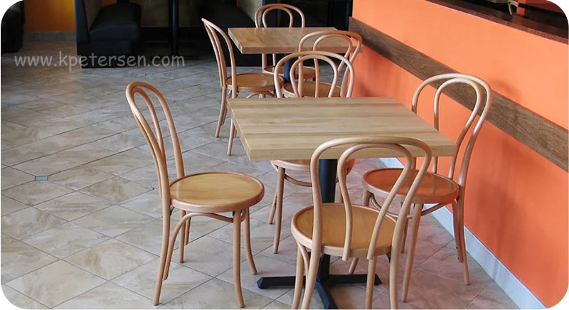 Bentwood Chairs Hairpin Back Natural Finish Restaurant Installation