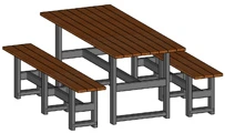 European Made Beer Garden Tables And Benches Steel Frames, Chestnut Seats And Tops