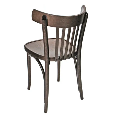 Bistro Chair Bentwood Style, Veneer Seat Walnut Stain Rear View