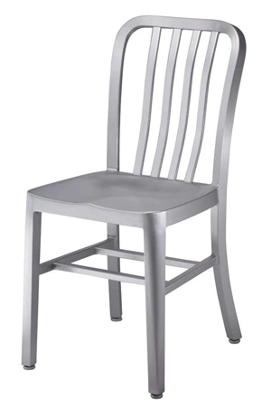Brushed Aluminum Restaurant Chair Front View