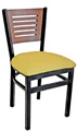 Budget Steel Restaurant Chair with Open Wood Slot Back