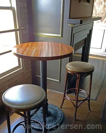  Ornate Round Cast Iron Bar Table Base Installation