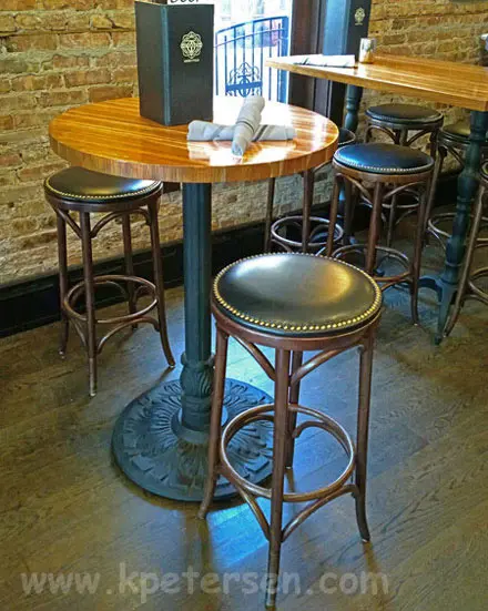  Ornate Round Cast Iron Bar Table Base Installation