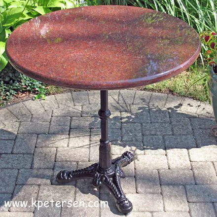 Ornate Cast Iron Tripod Table Base Installation