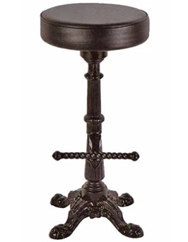Ornate Cast Iron Crossfoot Pub Stool With Cast Iron Footrest
