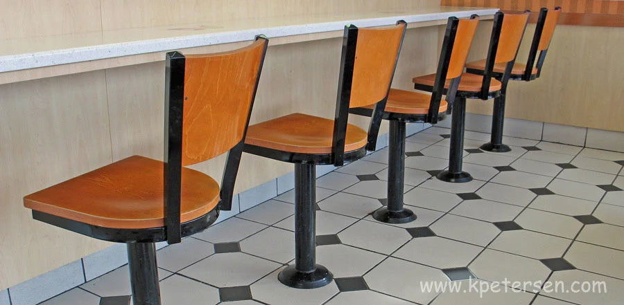 Wood Back Fast Food Upholstered or Wood Seat Counter Stool